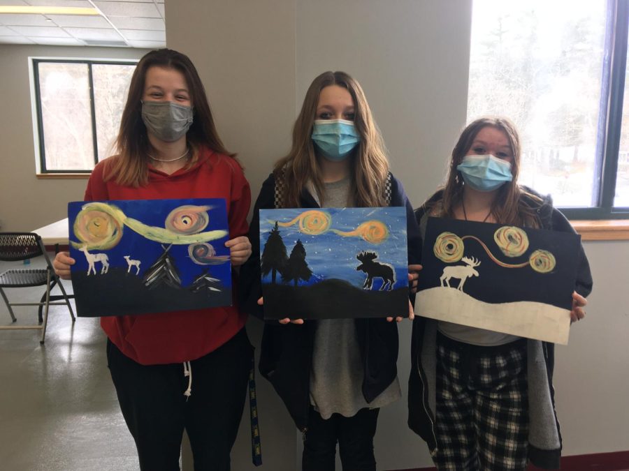 Students show off their painting skills on Intersession Day Jan. 28th 2022