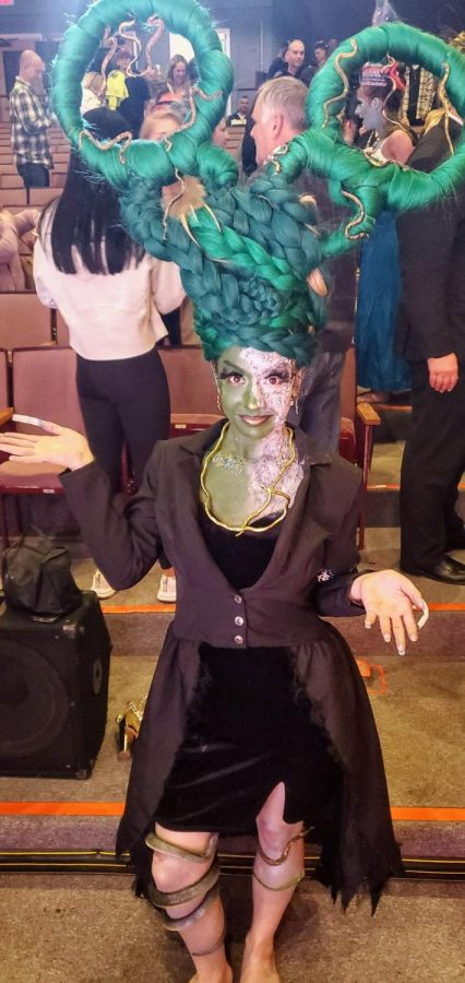 Gracelyn Cabrera models the Medusa look created by Christina Fernandez and Kayley Barbieri at the Mythical Hair! Hair Show 2022 at Concord High School.