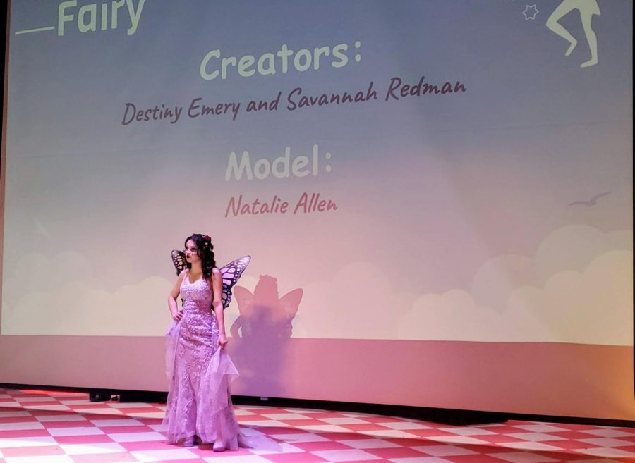 Natalie Allen models the Fairy look created by Destiny Emery and Savannah Redman at the Mythical Hair! Hair Show 2022 at Concord High School.