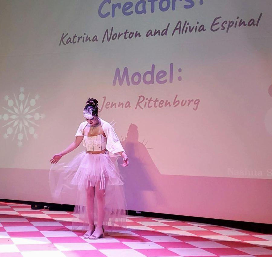 Jenna Rittenburg models the Ice Queen look created by Katrina Norton and Alivia Espinal at the Mythical Hair! Hair Show 2022 at Concord High School.