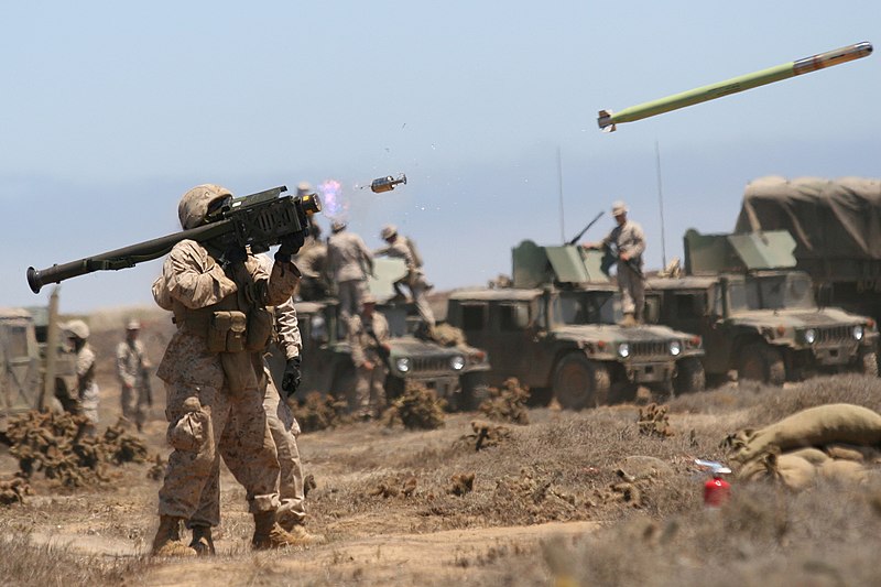 A U.S. Marine fires a FIM-92A Stinger missile at an unmanned aerial target during a 2009 training at San Clemente Island.