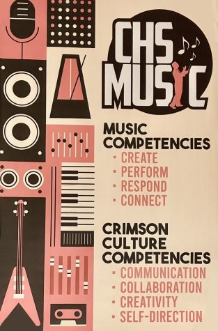 This poster hangs in several different locations, including the music wing.
