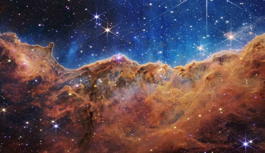 The Carina Nebula’s dazzling landscape was one of Webb’s first images, according to Brian Dunbar, writing for NASA.gov in June 2022.