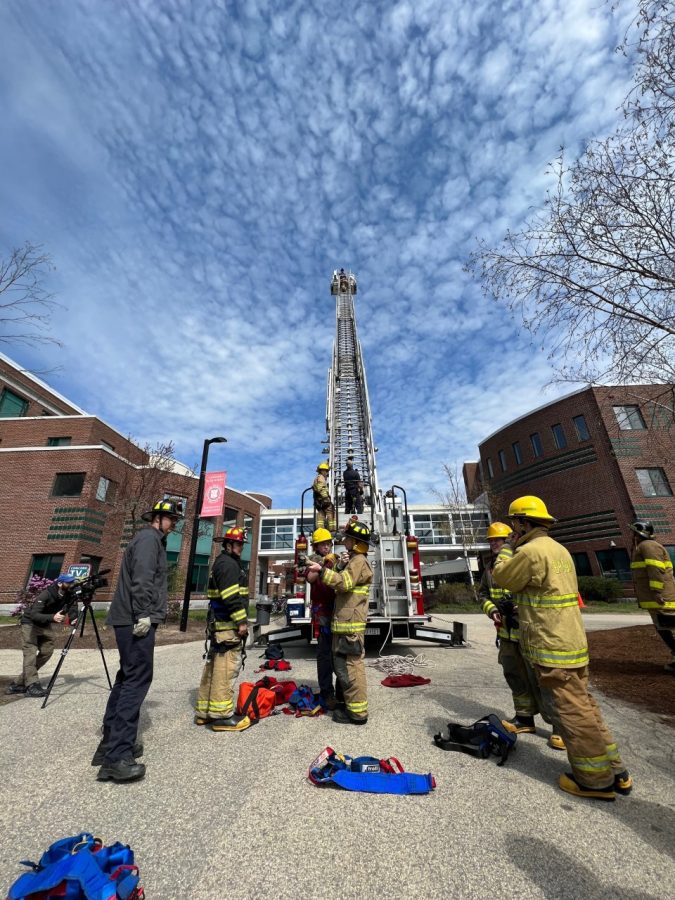 CRTC students climbed a ladder truck from Concord Fire Departments Central Station Friday, April 21.