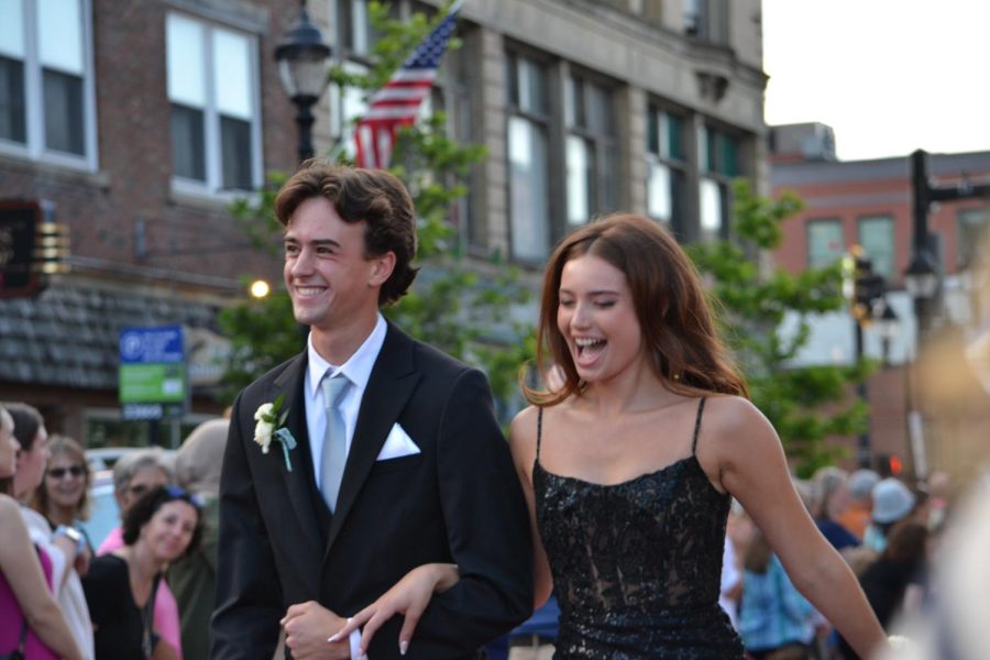 Read Merrill and Lucy Sawyer walk the red carpet before the prom at Bank of New Hampshire Stage on South Main Street Thursday, June 15, 2023.