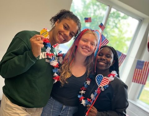 Senior class president Kayla Taylor, Amber Ferrier and Joyce Nishimwe were on hand to help fellow students register to vote Thursday, June 8, 2023.